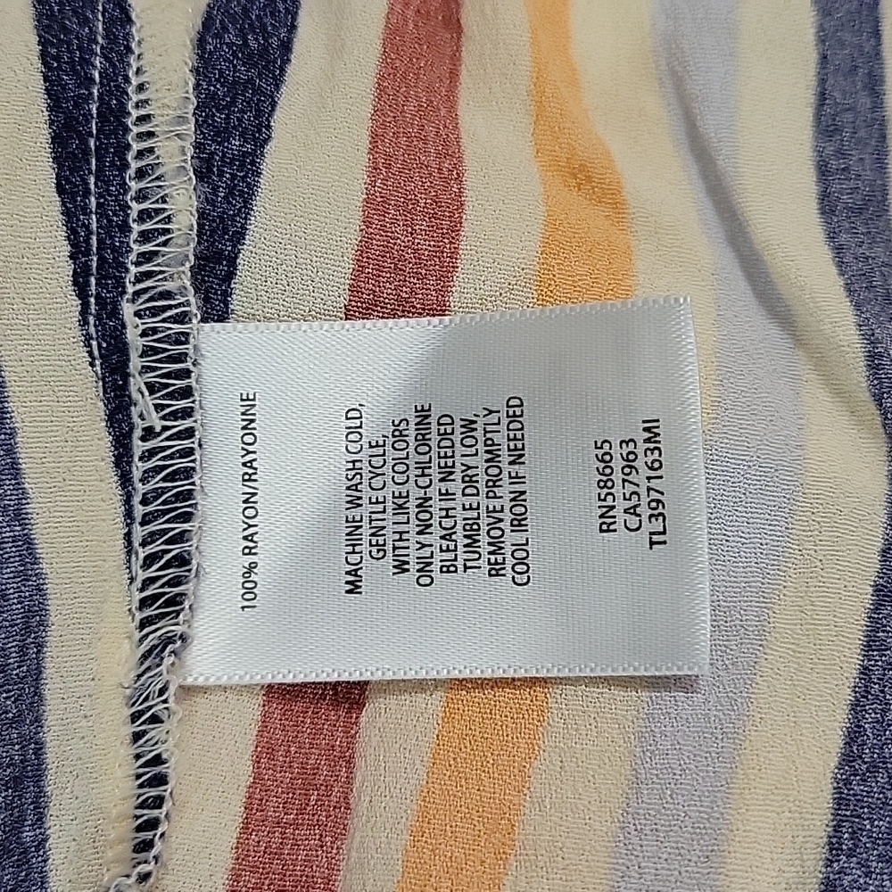 Leith Flutter Sleeve Multicolored Stripe Cutout T… - image 8